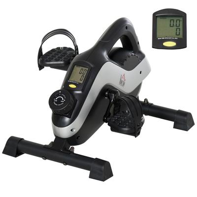 Przenośny rowerek stacjonarny z pedałami, Mini rower treningowy z 8 poziomami oporu magnetycznego i wyświetlaczem LCD, Ćwiczenia nóg na siedząco