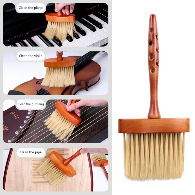 Geige Guzheng Saiten Reinigungsbürste Holzgriff Nylonborsten Reinigerbürste Saiteninstrument Abstaubbürste