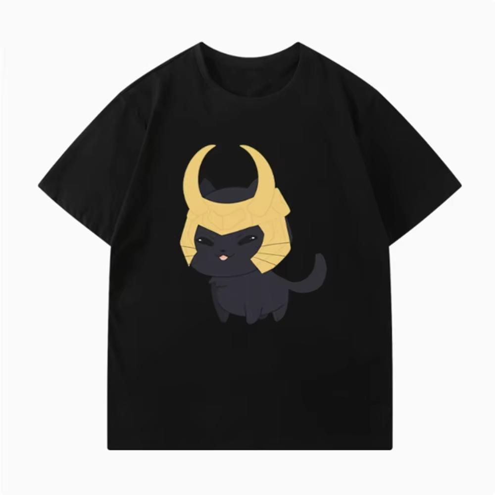 

Marvel Loki The Little Black Cat Tshirt Man Internet Celebrity Men T-Shirt Summer Men Women Cotton T Shirt Kawaii Clothes 4XL