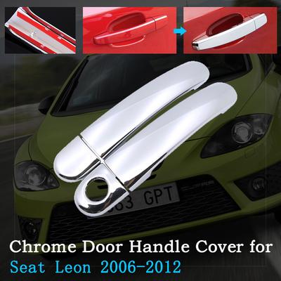 Chrome Car Door Handle Cover for Seat Leon 1P FR FR+ Cupra MK2 2006~2012 Trim Set Exterior Accessories 2007 2008 2009 2010 2011