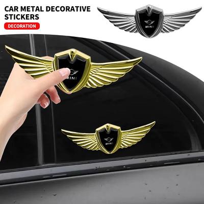 3D Metal Wings Stying Car Trunk Fender Emblem Stickers for BMW MINI F55 F56 R60 R59 R58 WORKS One Cooper JCW R57 R56 R55