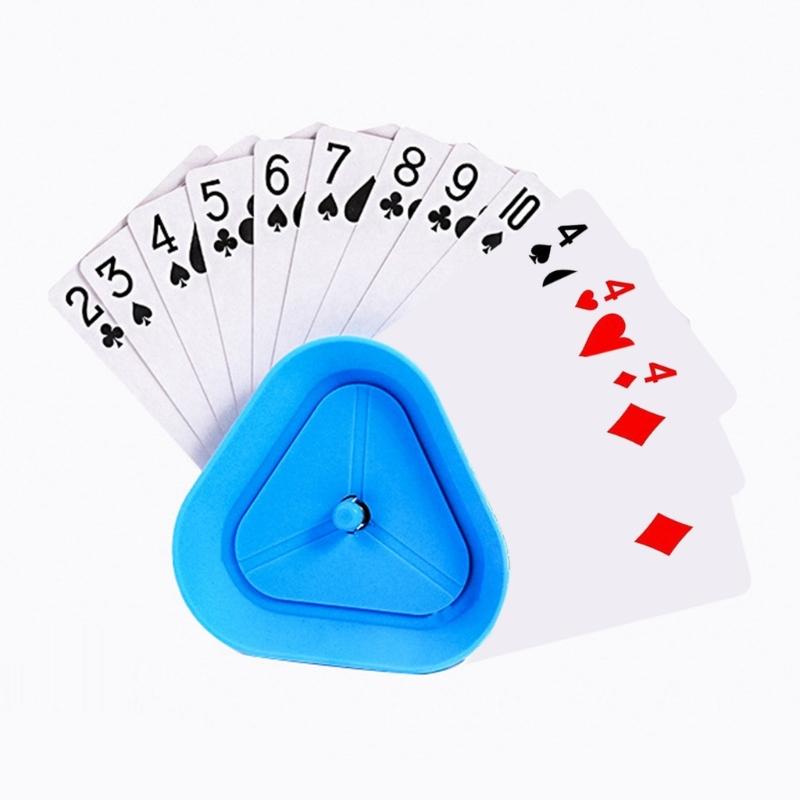 6Pcs Plastic Playing Card Holders Game Card Organizers Holder Triangular Shape Poker Rack for Kids Adults & Seniors