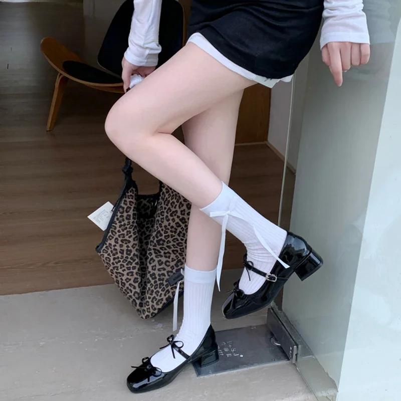 Fashion 2025 Spring Autumn Women Mary Jane Shoes Fashion Butterfly-knot Shoes Casual Low Heel Dress Street Style Shoes