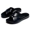 Fashion Summer Casual Men Soft Leather Sandals Breathable Hotel Beach Slippers Classics Leather Slides Outdoor Comfort Fashion Men Shoes