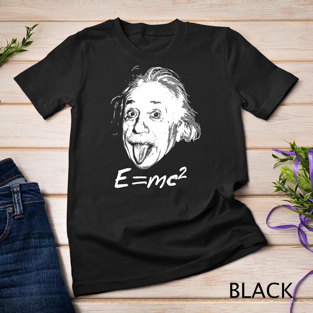 Nerdy Einstein sticking tongue out E=mc2 Physics Teacher T-Shirt Unisex T-shirt XXXXL
