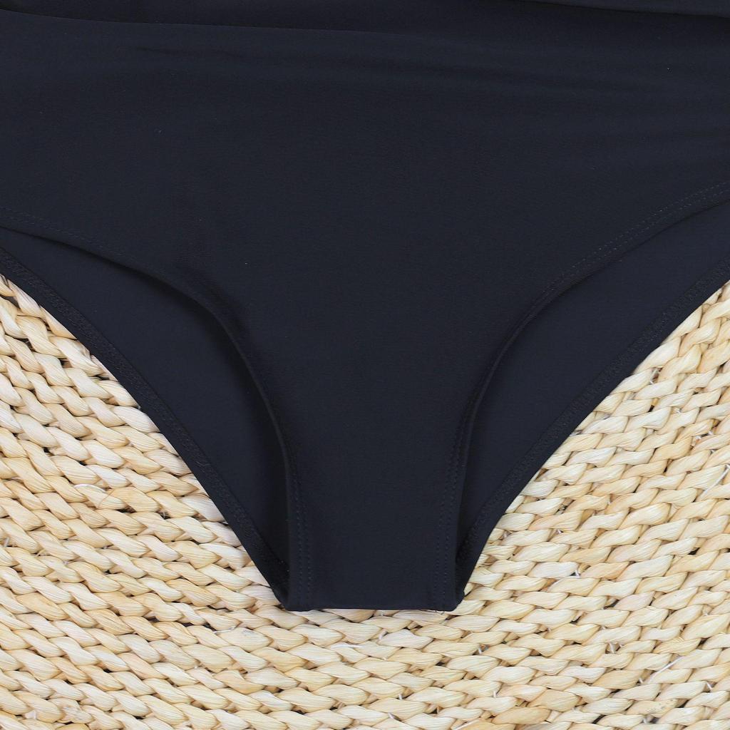 Grote Maten 2024 Dames Effen Kleur Bandeau Badpak met Afneembare Bandjes - Sexy, Gerimpeld, Eendelig