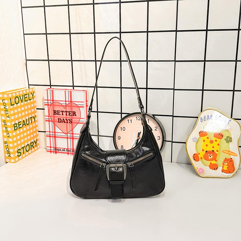 Modna torba na ramię, torba pod pachę, niszowy design, ozdoba na zamek błyskawiczny, torba typu półksiężyc do pracy