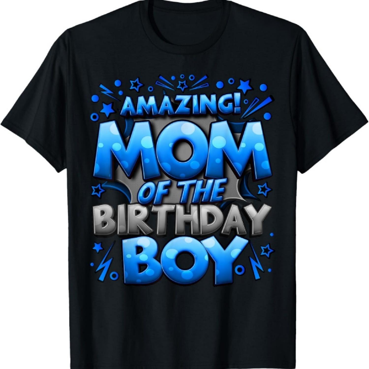 

Mom of the Birthday Boy Matching Family Mommy T-Shirt XXXXXL чорний