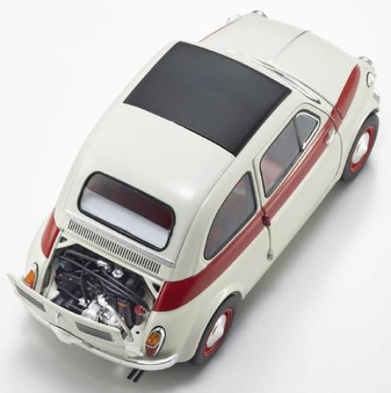 Kyosho Original Scale Fiat Nuova 500 Sport Finished Product KS08966SLG 1/18 (Light Gray/Red Line)