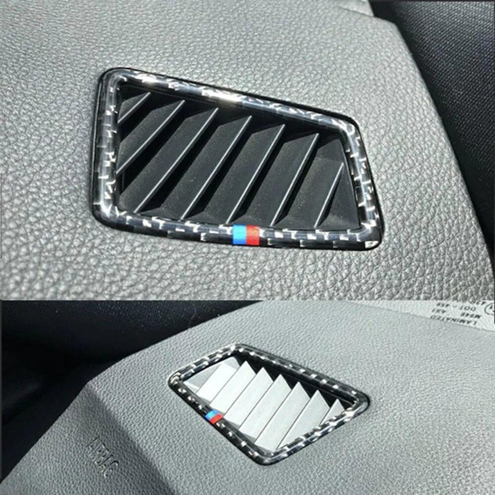 Carbon Fiber Left/Right Hand Driving Car Air Conditioning Outlet Frame Sticker Accessories For BMW 3 Series E90 E92 E93 2005-12