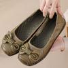 Fashion New Cow Leather Shoes Woman Luxury Bowknot Ballet Flats Women's Shallow Slip On Moccasins Mother Comfortable Autumn Flats Shoes