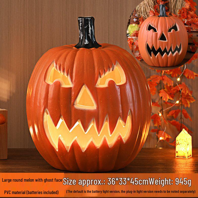 Halloween Light-Up Hollow Pumpkin Lantern for Outdoor Decor