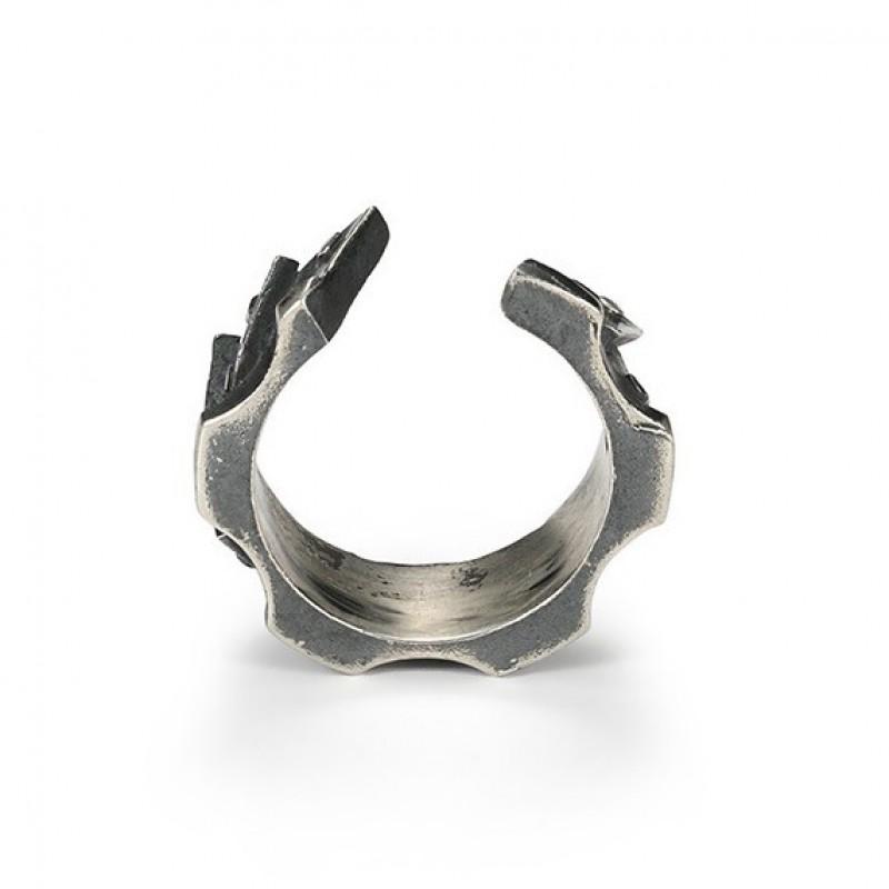 Adjustable Gear Ring Men Women Vintage Steampunk Style Plated Open Band Geometric Texture Finger