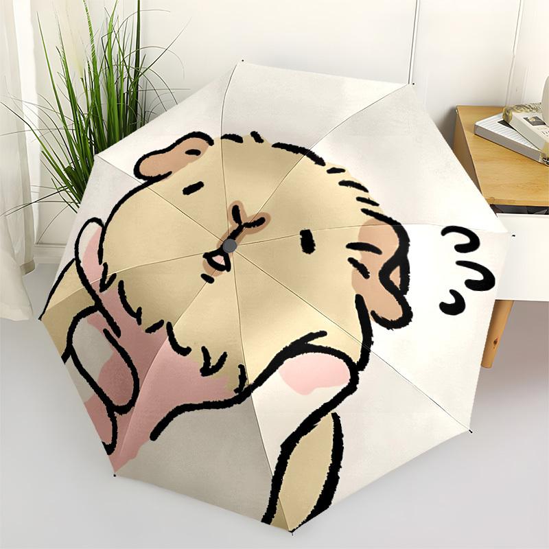 

1pc Guinea Pig Automatic Opening/Closing Umbrella with Operation & Windproof Canopy - Folding Design, Holiday Gift yy260225111