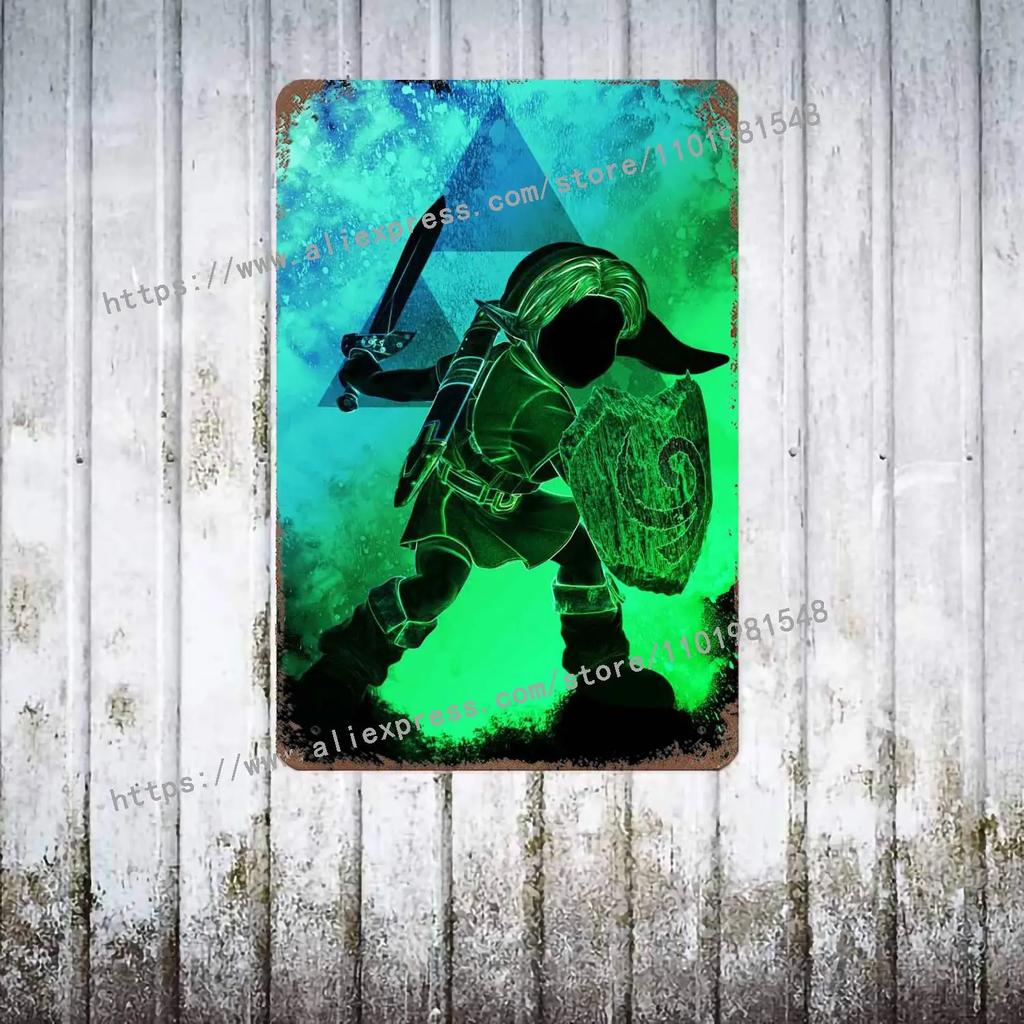 Zelda Story of The Hero Time Decor Poster Vintage Tin Metal Sign Decorative Plaque for Pub Bar Man Cave Club Wall Decoration