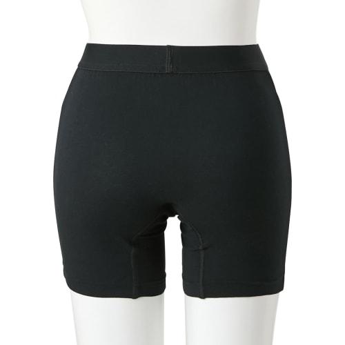 Nissen FTM [365 Day Use] Cotton Blend Stretch Boxer Sanitary Shorts with Pockets, Black, Size M