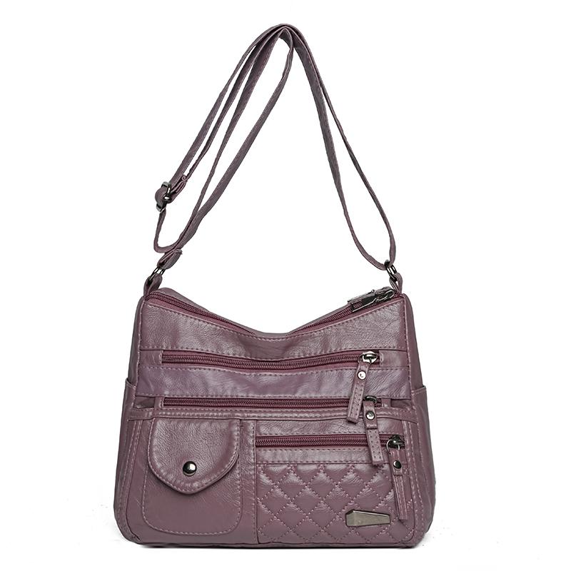 

Женская многослойная сумка через плечо из мягкой кожи, сумка через плечо большой емкости для мам