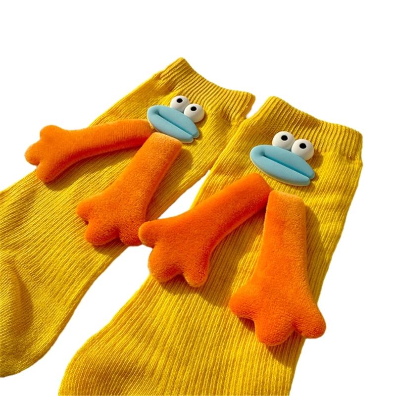 1 Pair Cotton Crew Dress Socks Simple Ankle Socks Trendy Bootie Socks Cartoon Doll Calf Socks for Womens Streetwear