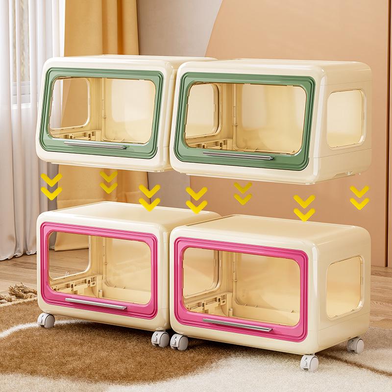 Movable Storage Cabinet for Living Room & Bedroom - Accommodates Toys, Snacks, Clothes