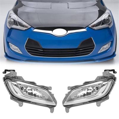 #869R Car Front Bumper Fog Light Headlight Assembly for Hyundai Veloster 2011-2017 Right 92V010 (Transparent)