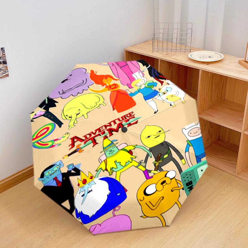 Adventure Time Friendship Automatic Umbrella - Suitable Travel Outdoor Portable Umbrella Birthday Gift Daily Essentials