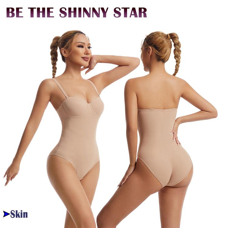 Strapless Bodysuit Zonder Rug met Ingebouwde Beha, X-vormige Buikcontrole & Open Kruis Ontwerp, Naadloze Full Body Shaper Voor Dames Lingerie, Grote Maten