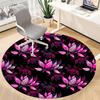 1pc Floral Pattern Office Round Rug, Non-slip, Soft and Durable Office Rug for Interior Decoration, Perfect for Office,Decoration yy260204066