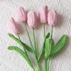 Crochet Flowers Knitted Tulips Flower Hand-woven Handmade Plant Fake Flower Plants  Party Decor