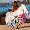 B-Bt-21 Group Cartoon Anime Big Microfiber Beach Towels Quick Dry Towel Sand Beach Towels Pool Towel for Travel Swim Pool Yoga