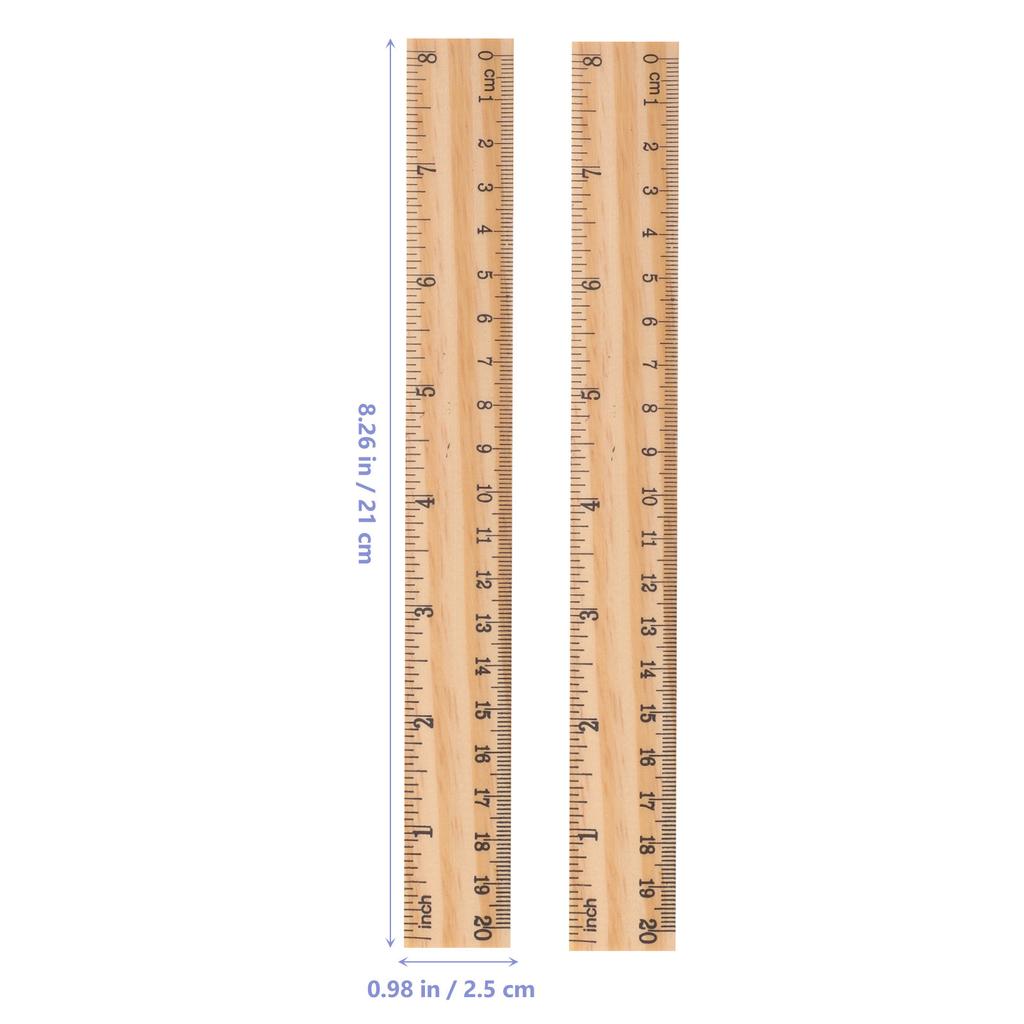 30Pcs 20Cm Wooden Ruler Set Precision Straight Edge Measuring Tool for Classroom Study Office Architecture Math