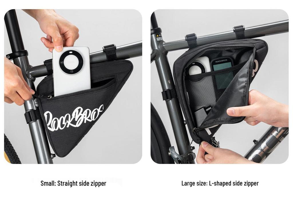 RockBros Triangle Bicycle Top Tube and Saddle Tool Bag for Mountain & Road Bikes