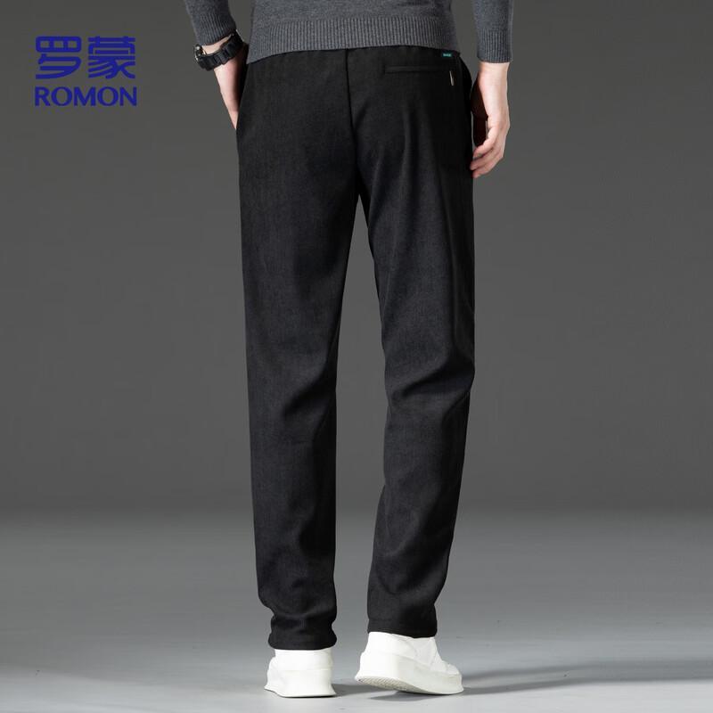 ROMON Men's Autumn Corduroy Straight-Leg Casual Pants