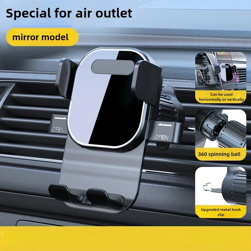 Car Mobile Holder 360° Rotatable Foldable Auto Phone Stand Adjustable Ventilation Opening Support Table Smartphone Grip Bracket