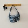 Single Denim Shoulder Crossbody Bag With Large Capacity For Daily Commuting