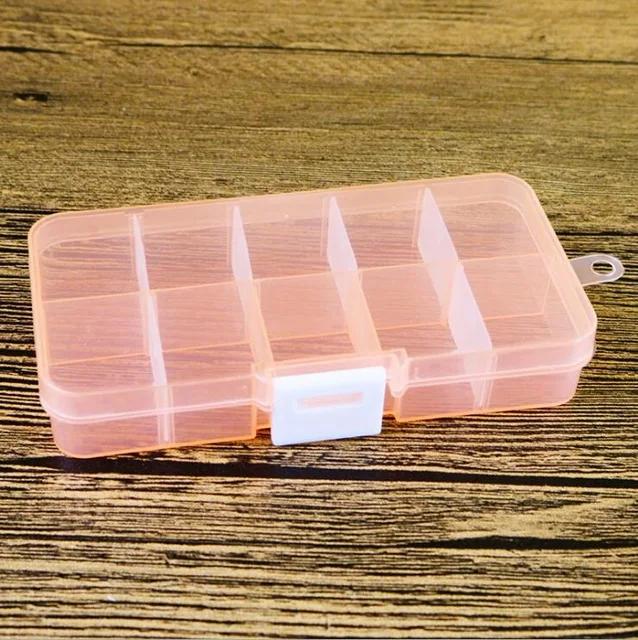 10Grid Can Split Transparent PP Plastic Storage Box Jewelry Small Components Hardware Tools Storage Organizer Closet Organizer