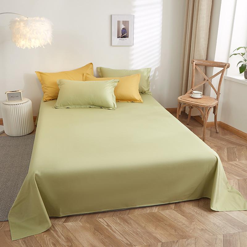 Minimalist Pure Cotton Double Bed Sheet with Pillowcase 200x230cm – Solid Color Design