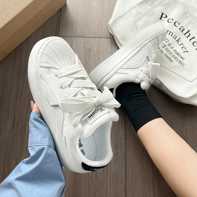 Original Shell Head White Shoes Women's New Pie Shoes Flat Baseplate Shoes Versatile Niche Bread Shoes Women