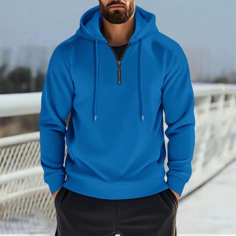 Men's New Spring Half Zipper Hooded Casual Sports Sweatshirt