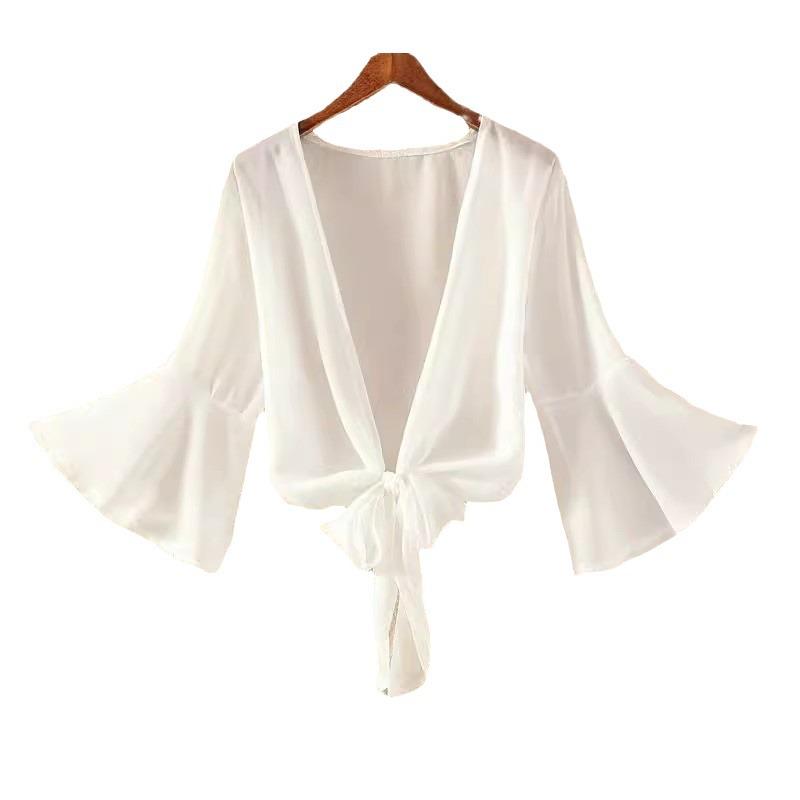 Women's Summer Chiffon Shrug: Lightweight, Versatile Cardigan for Sun Protection Over Sleeveless Dresses