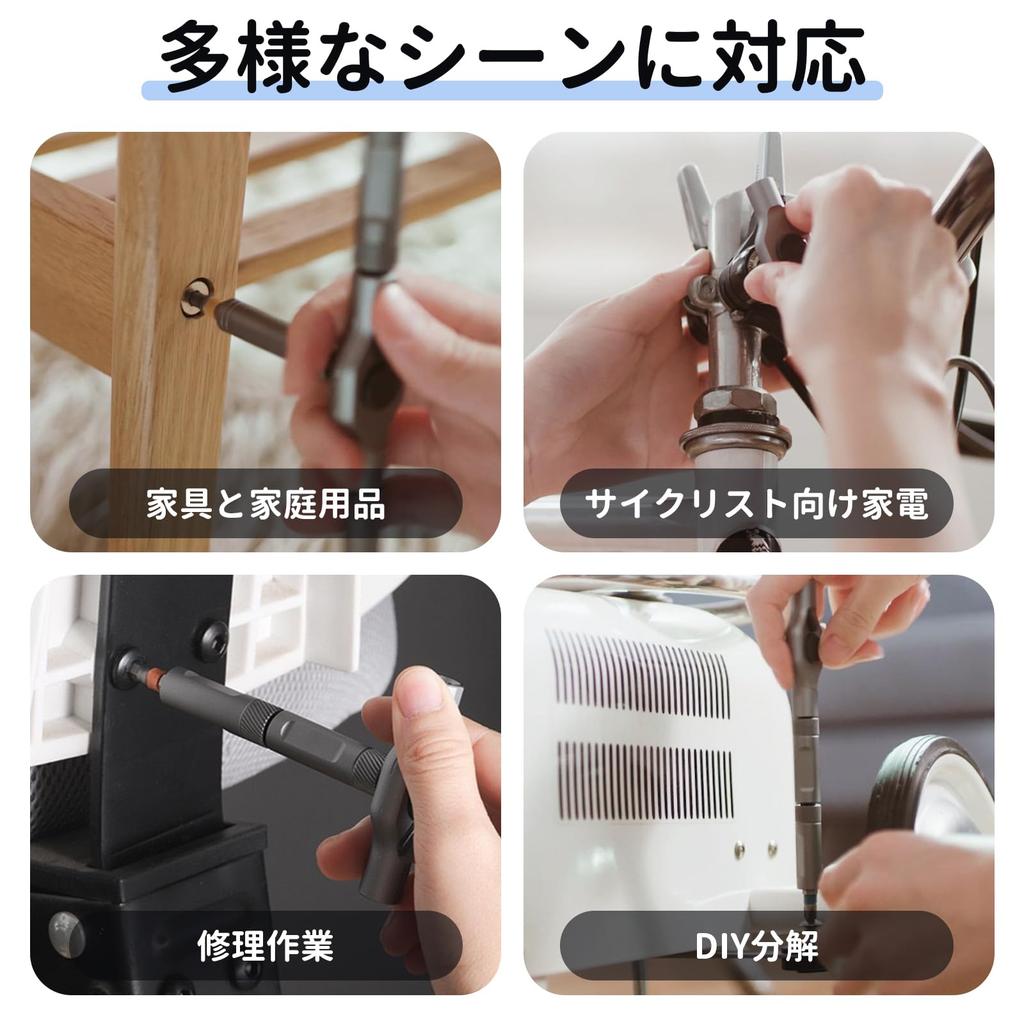 happykau Ratchet Screwdriver Multifunctional Portable Ideal for Car and Furniture Repair and DIY and Construction 24-in-1 Set, Set, Disassembly, Home,