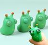 1/3pcs Novelty Green Worm Squeezing Toy Novelty Explosive Eye Squeezing Toy 3D Big Eye Children Adult Stress Relieving Toy