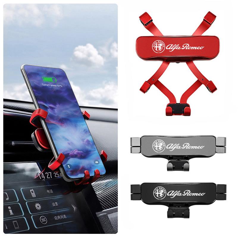 New Stlye Zinc Alloy Car Phone Holder Accessories For Alfa Romeo Giulietta GT 159 147 156 Mito Brera Giulia F1 Stelvio Volante MV8