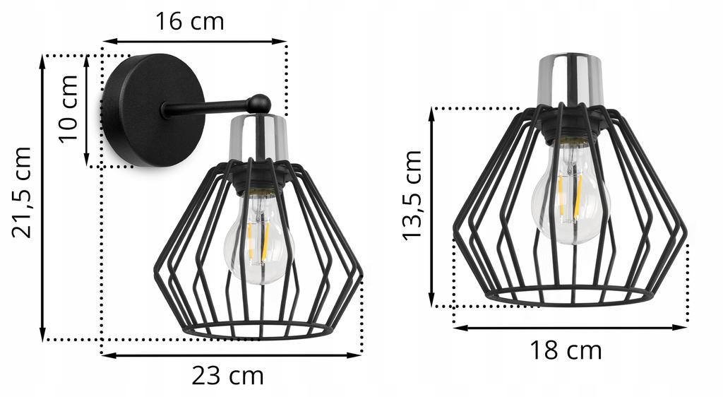 WALL LAMP, SQUARE LAMP, METAL LAMP, WIRE, LED