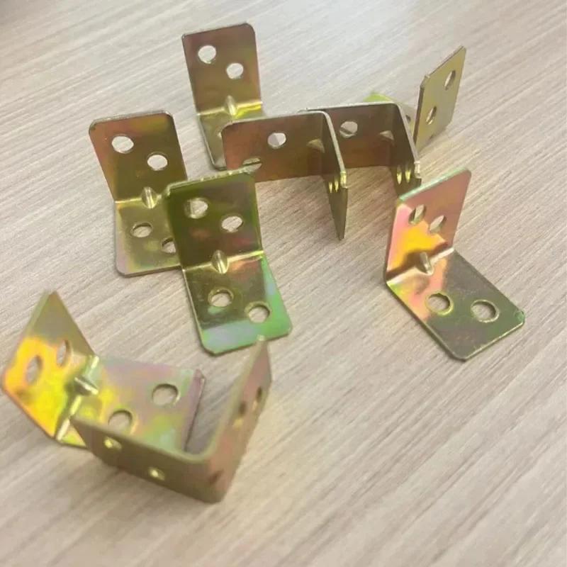 L-shaped 90 degree right angle fastener corner code, bracket 4-hole hardware accessories fastener, fixed wooden furniture