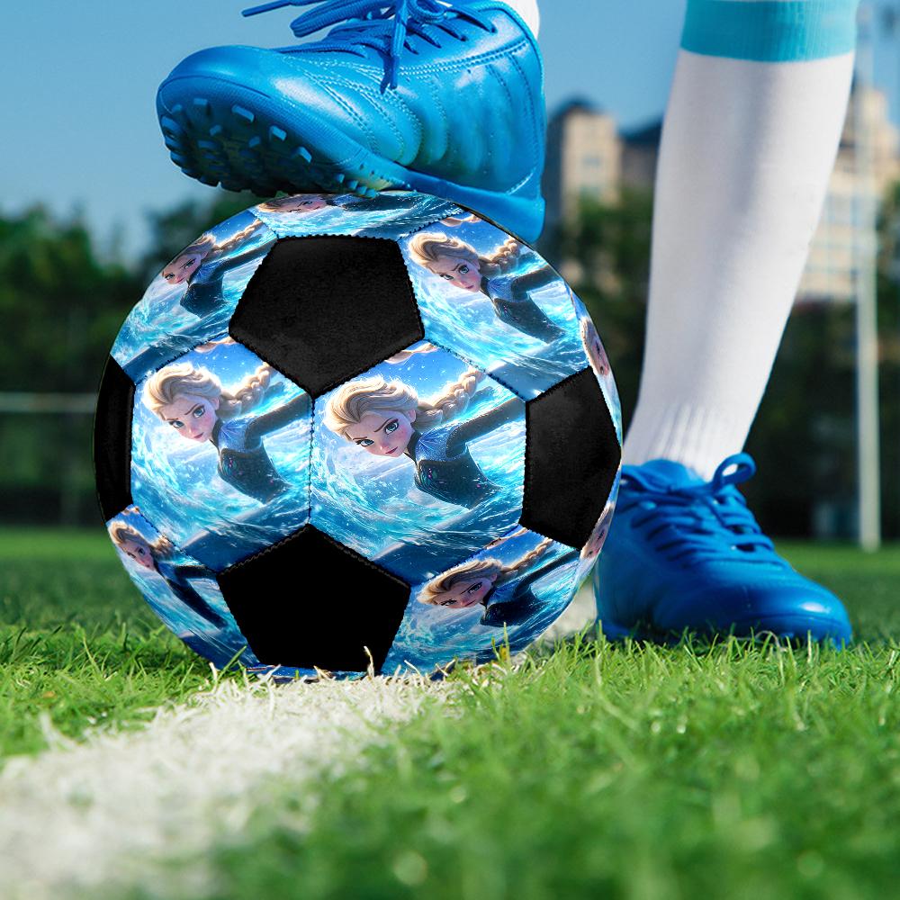 Elsa Theme Size 5 Soccer Ball, Suitable for Both Indoor and Outdoor Matches, a Gift Suitable for Everyone.