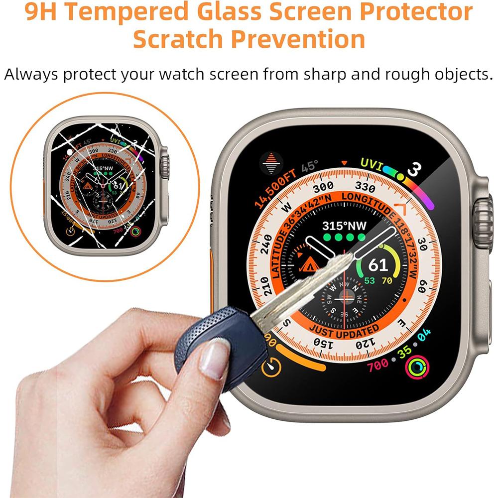 3 Stück Displayschutzfolie aus gehärtetem Glas für Apple Watch Ultra 3 2 1 49MM 49 MM 2025 Vollständiger Schutz Schutzfolie Displayschutzfolie Zubehör