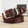 Simple Color Solid Leather Waist Belt Metal Pin Buckle Street Girl Decoration