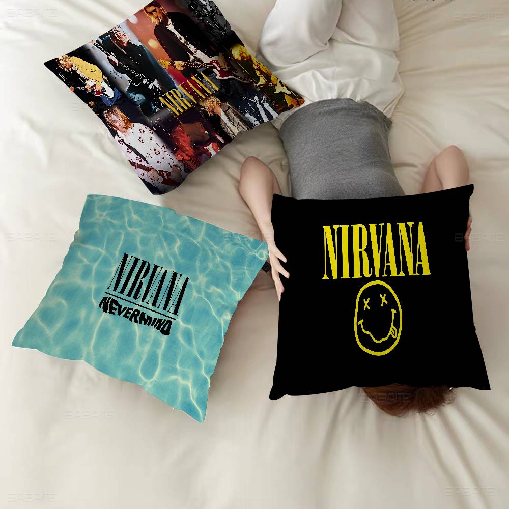 A-N-Nirvana-Rock Band Pillow Cover Sofa Cushion Cover Home Room Decoration Children Gift