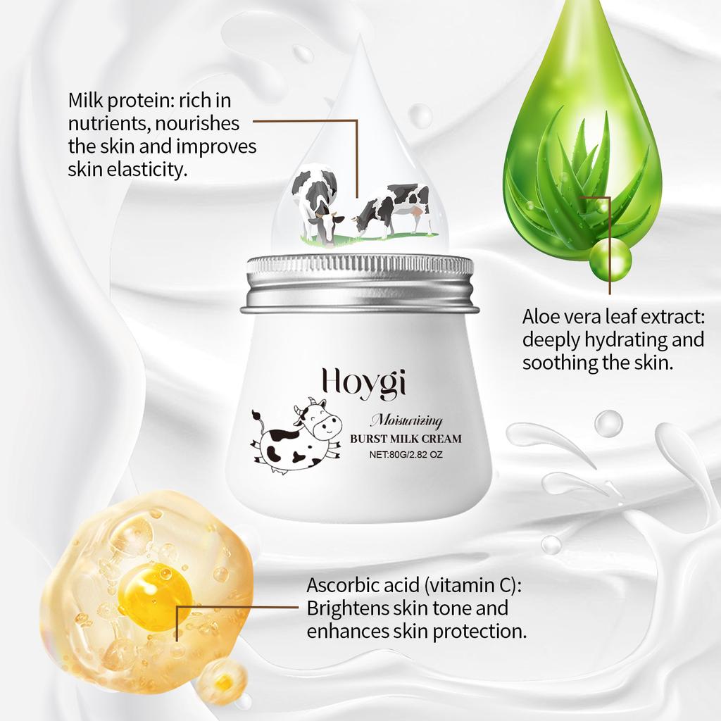 80G Hydrating Moisturizing Milk Cream with Vitamin C, Revitalize Skin Tone and Even Skin Color, Nourishing and Hydrating Concealer Cream