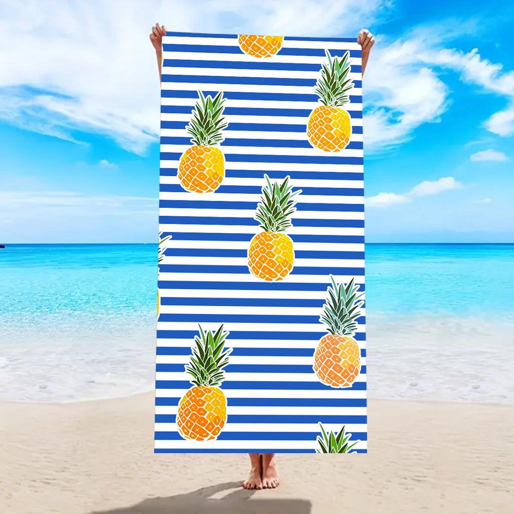 1pc Fruit Printed Beach Towel, Quick Drying and Absorbent Soft Swimming Towel, Multi-functional Sand Proof Beach Towel